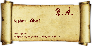 Nyáry Ábel névjegykártya